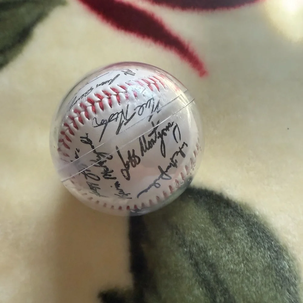 MLB Autographed Baseball with Black and Red Stitching